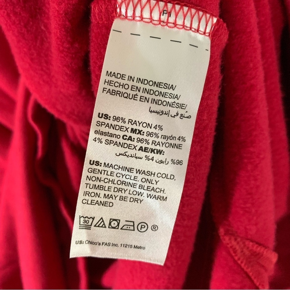 Chico's Zenergy Red Cozy Brushed Fleece Tunic - Picture 11 of 11